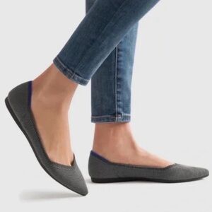 ROTHY’S RETIRED The Point ballet flats in the Cloud Grey Birdseye size 9 neutral